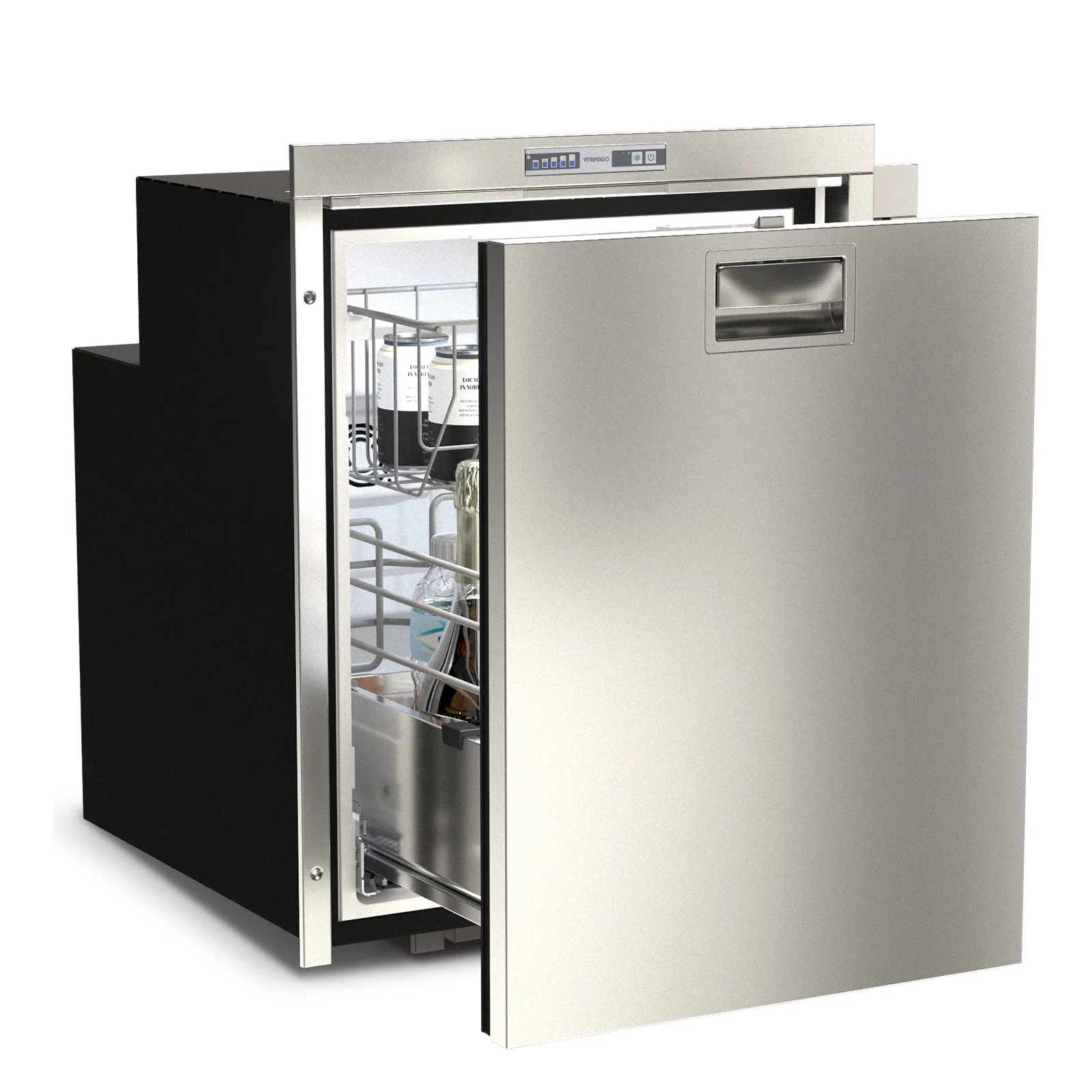 Vitrifrigo DW90i OCX2 Auszug Kühlschrank mit Gefrierfach Edelstahl