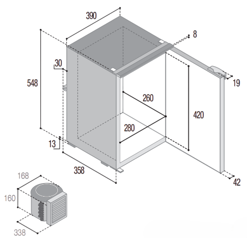 Vitrifrigo C35BT CHR Gefrierschrank mit externem Kompressor – Bild 3