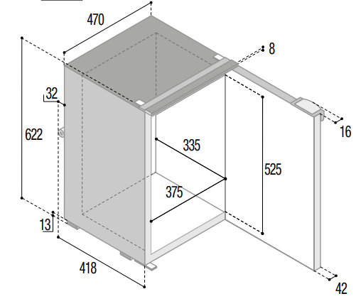 Vitrifrigo C75L CHR K Kühlschrank mit externem Kompressor – Bild 3